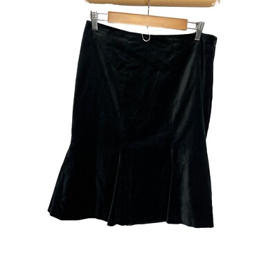 Boden Women's Velvet Peplum Flirty Black Pencil Skirt Size 12R