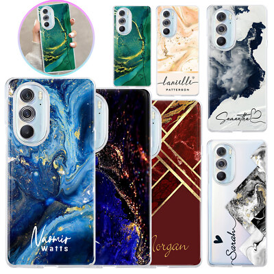 Marble TPU Personalised Name Phone Case Cover For Motorola G Stylus G 5G G Power
