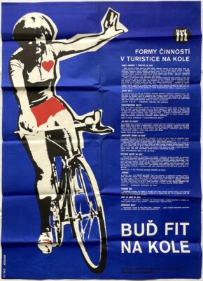 Original Vintage Poster RADFAHREN - SPORT - TSCHECHOSLOWAKEI - VERMEHRUNG - GESUNDHEIT