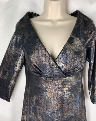 Alberto Makali 6 S Dress Metallic Reptile Portrait Collar Shimmer