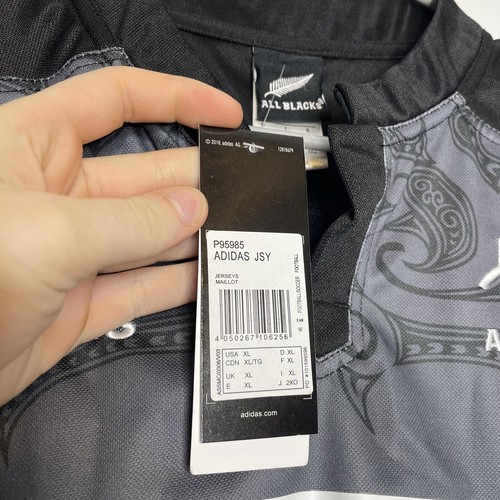 Nuova con etichette Nuova Zelanda All Blacks Rugby Shirt XL Grigio Adidas 2018 2019 Maglia Allenamento - Foto 5 di 5
