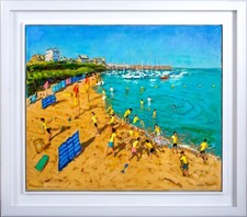 Large 20th Century School Children Summer Beach New Quay Wales ANDREW MACARA