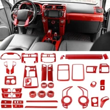 Red Center Console Interior Exterior Cover Trim Kit for 4Runner 2010+Accessories