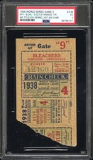 1938 WORLD SERIES GAME 4 TICKET🎟️LOU GEHRIG LAST WS GAME/YANKEES TITLE #7 PSA 3
