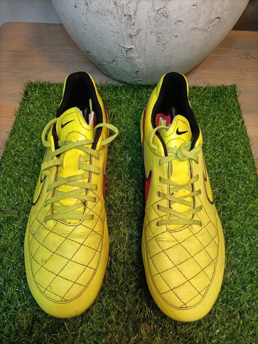 Nike Tiempo Genio Neon Yellow SG Football Boots Size UK 9.5 | eBay
