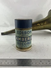 Edison Blue Amberol Record/Sleeve W/cap As-is, Record Untested- Titles Unmatched