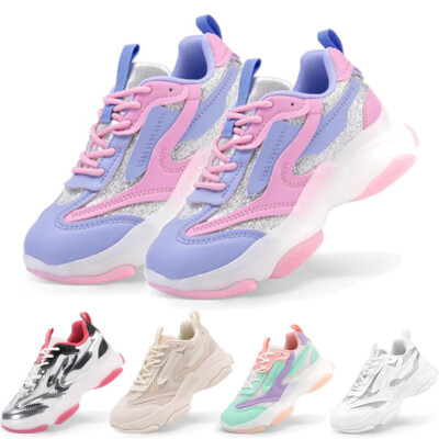 Little/Big Kids Girls Comfortable Sneakers Lace up Lightweight Walking Shoes