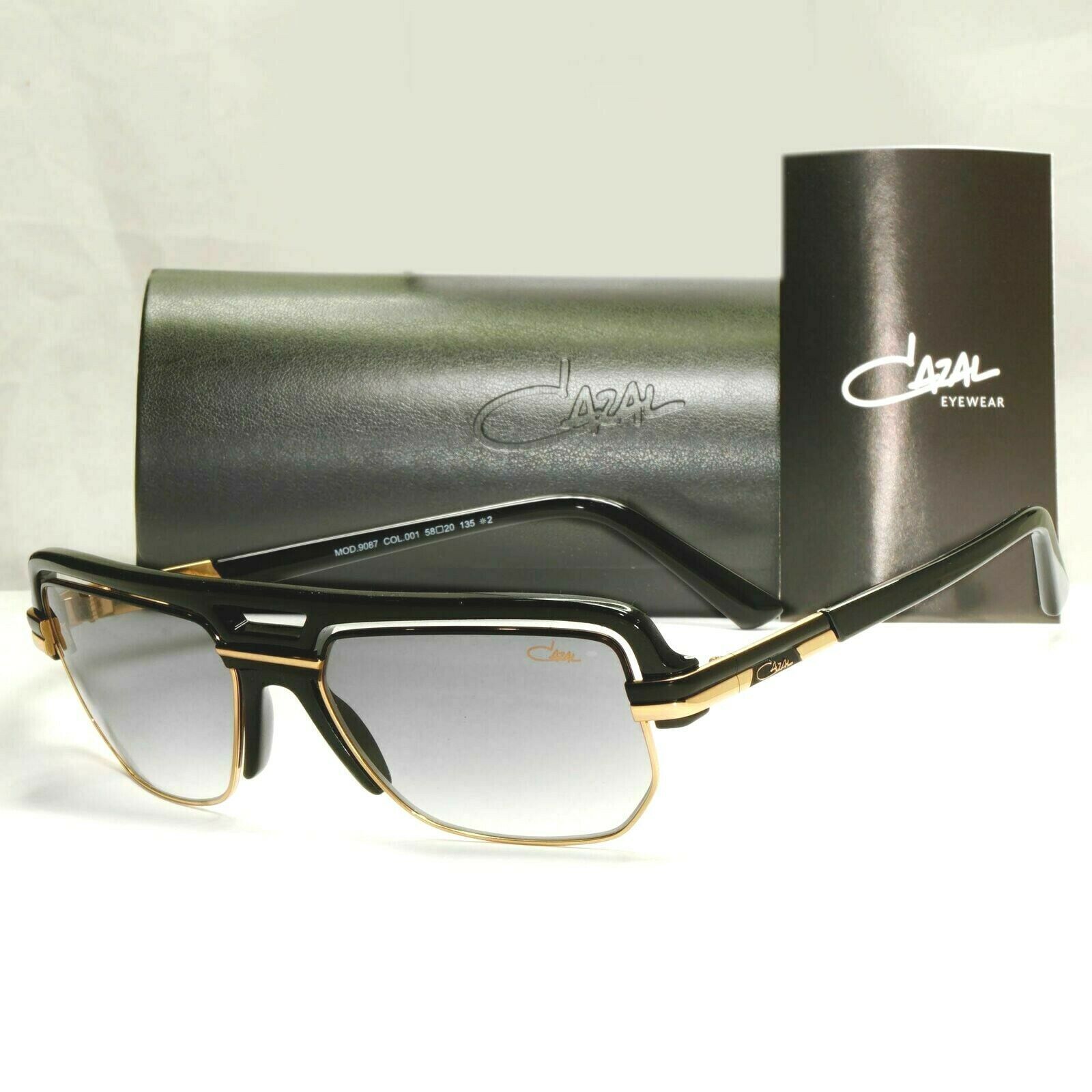 NEW CAZAL MOD 9087 COL.001 GOLD PLATED/BLACK GRADIENT AUTHENTC SUNGLASSES  58-20