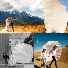 White Round Diameter 3.6m/11.8Ft Parachute for Wedding Photography