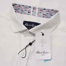 Robert Graham NWT Bennett S/S Casual Button Down Shirt XL Tailored Fit in White