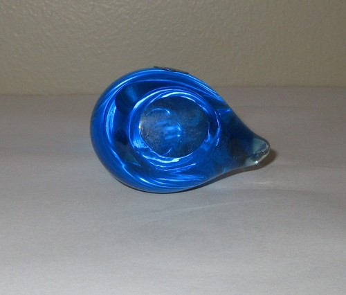 Swedish Blue Bird Of Happiness Figurine Konst Glashyttan Urshult Glass 2.75" - Picture 6 of 6