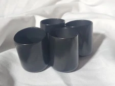 End Cap Plastic Round Rubber Hole Plugs, Black Vinyl 1 1/4 x 1 1/2 In (4 Pack)