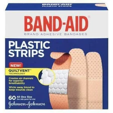 Band-Aid JOJ5635 Plastic Strips Adhesive 60 All in One Size Bandages – Pack of 3