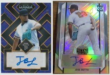 Jose Butto 2023 Wild Card Purple Auto /8 w/ 2021 Leaf Metal Holo Silv. Auto RC