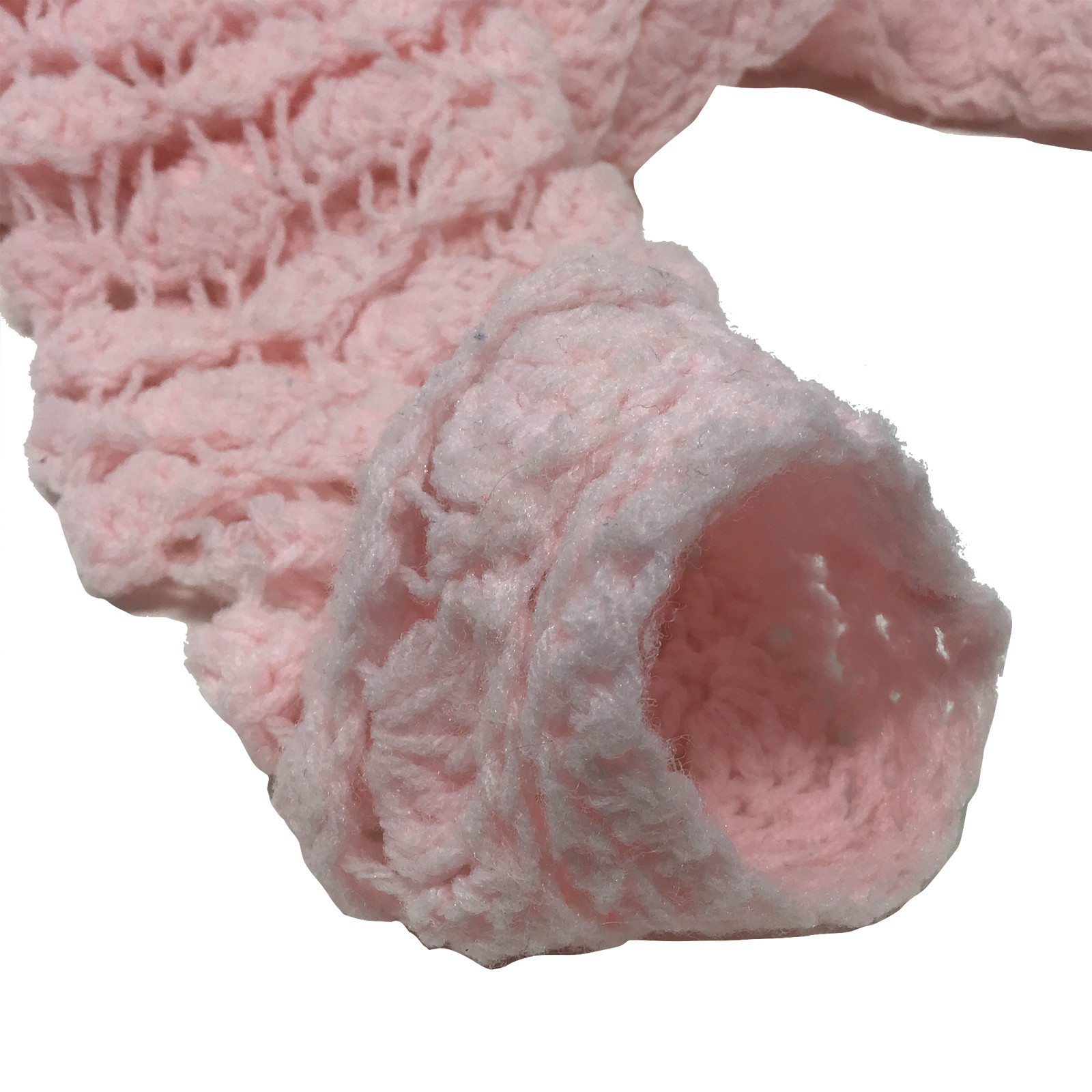 Handmade Vintage Pink Crocheted Baby Sweater fits Newborns or 14-16" Dolls image 5