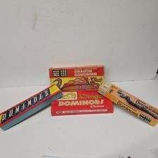 Vintage Lot of Dominoes By Halsam Dragon Double Nine & Double Six Complete
