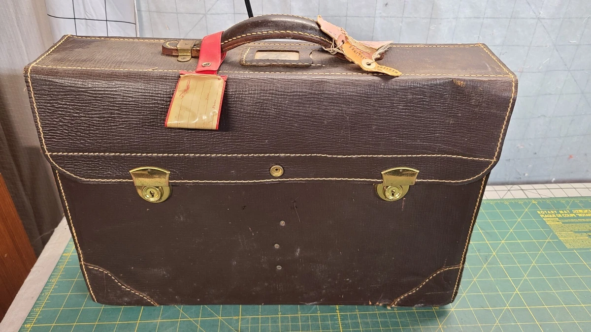 Vtg Jeppesen Flight Case Model FC 2 Top Grain Leather Pilot Chart