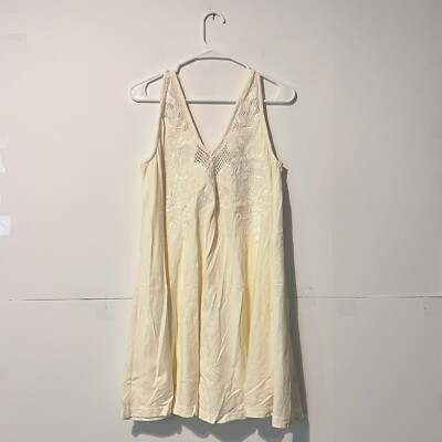 knee length dresses for ladies Entro Beige Floral Embroidered Mesh Dress