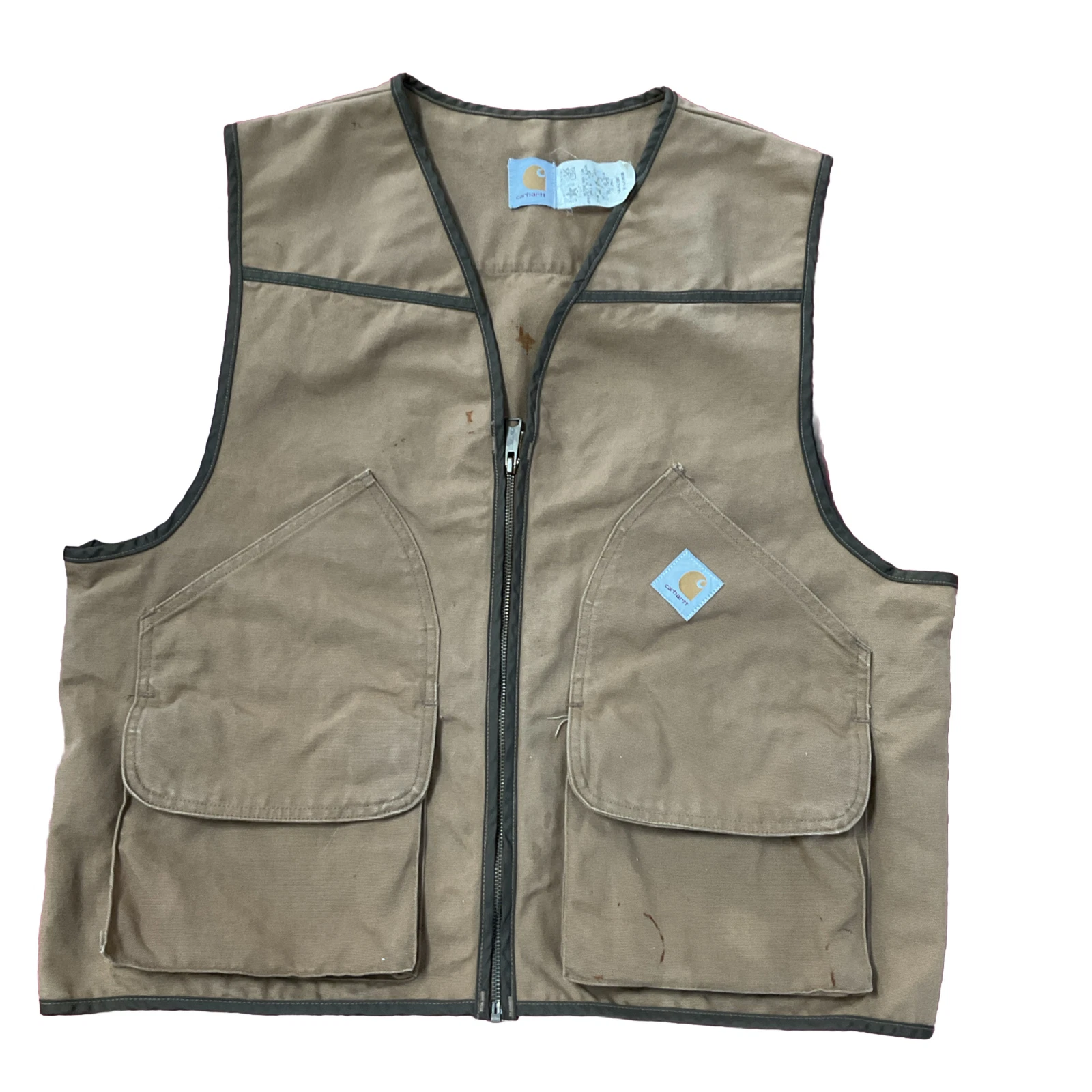 Carhartt Hunting Canvas Duck Shooting Vest XL Union Made Distressed