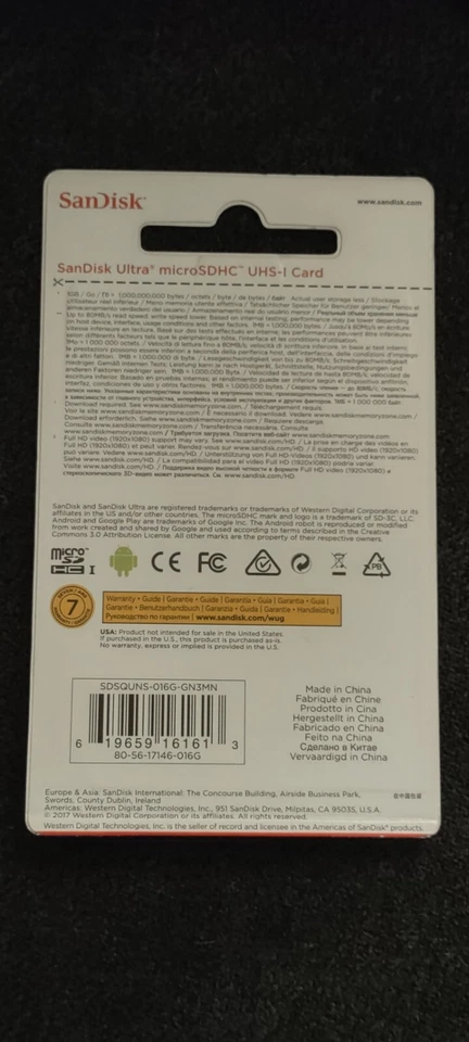 SanDisk Ultra 16GB microSDHC UHS-I Flash Memory Card - Image 2 of 3