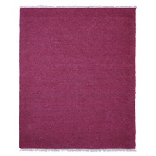 Hand Woven Flat Weave Kilim Cotton Polyester Area Rug Solid Pink BBH Homes