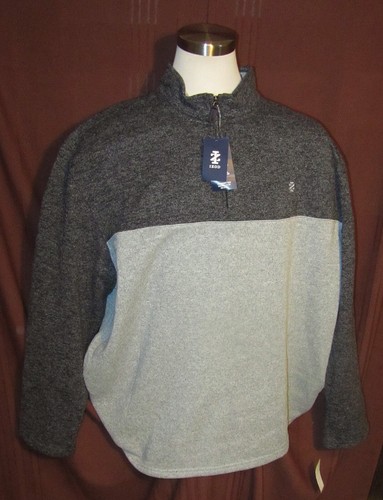 IZOD Thermasoft Tech Maglione Uomo Manica Lunga 1/4 Zip, Grigio Poliestere, 3XLT, Nuovo