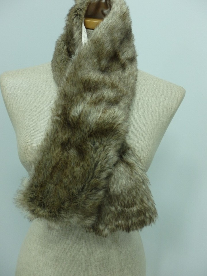 Brown Beaver Faux Fur Collar Scarf For Winter Coat Jacket 26742 eBay