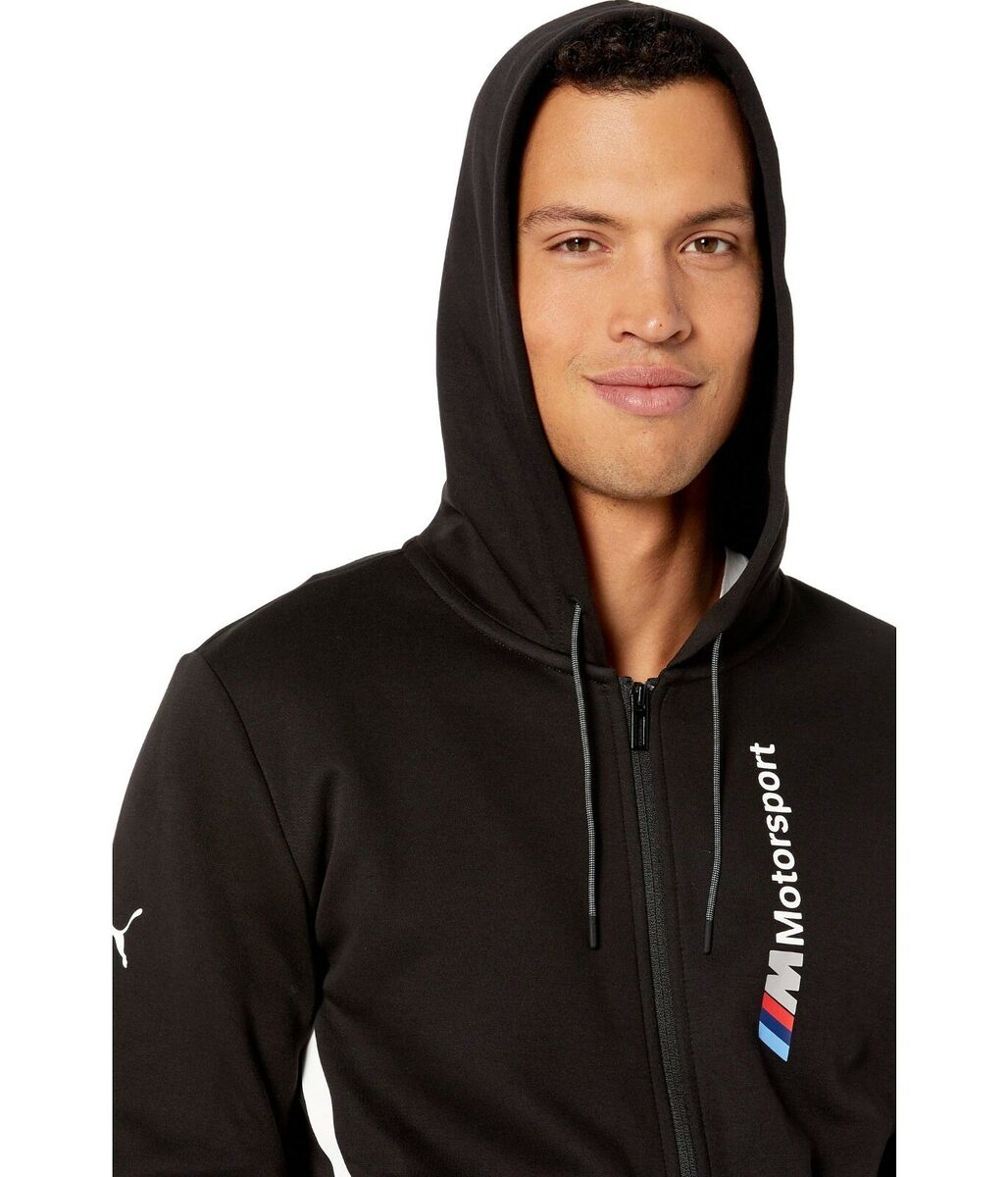 MEN'S PUMA BMW MOTORSPORT MMS HOODED SWEAT JACKET & PANTS TRACKSUITS BLACK  GREY