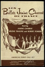 1957 Les Ballets Janine Charrat photo USA tour booking vintage print ad