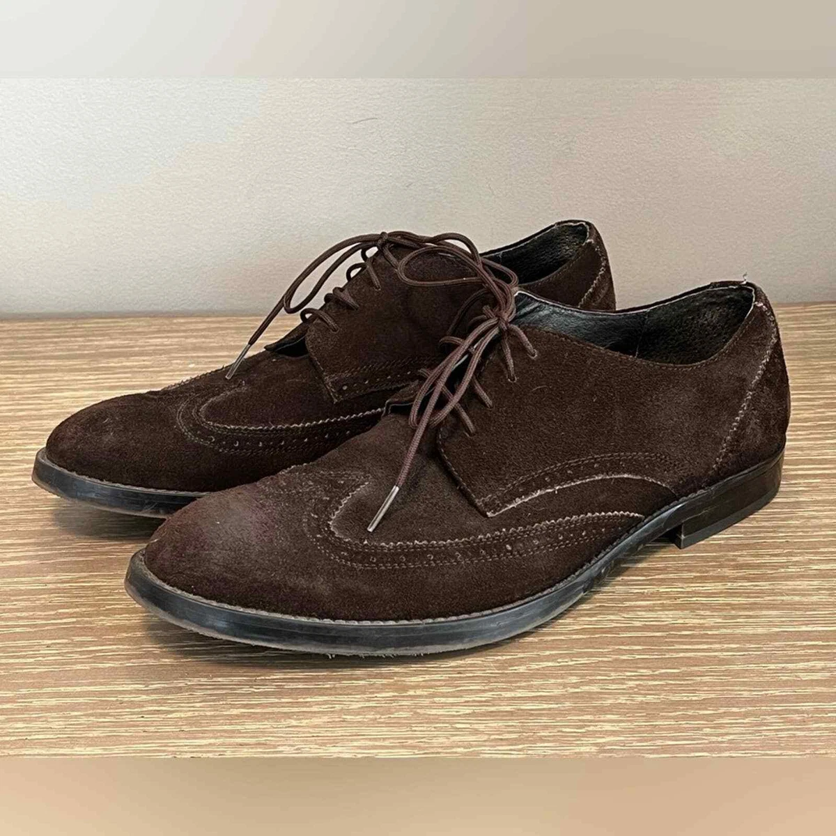 Calvin Klein Brice Suede Oxfords Men\'s Size 10.5 Brown NWOT Slip On Dressy Calvin Klein Brodie Leather 34F0617-MED Mens Brown Leather  main image 3