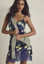 SEXY FREE PEOPLE  SUNFADE FLORAL LACE  SLIP DRESS NIGHT COMBO Sz XS NEW  $ 88