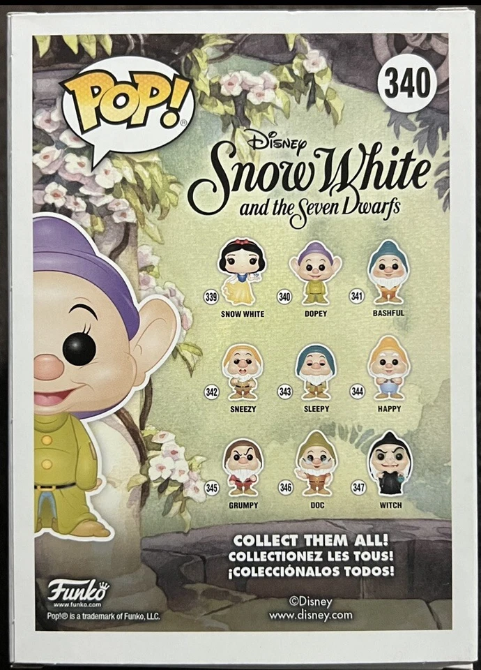 VINILO FUNKO POP DISNEY SNOW WHITE AND THE SEVEN DWARFS #340 DOPEY NUEVO EN CAJA ABOVEDADO Foto 4 de 4