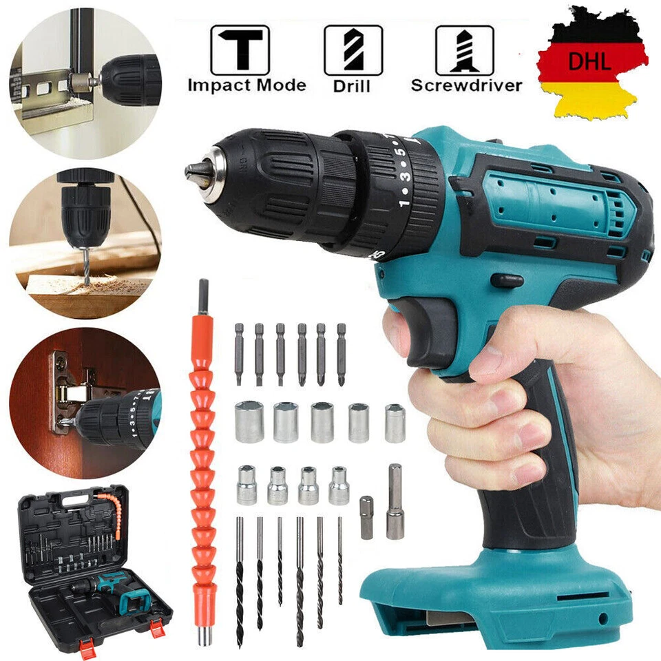 Für Makita 18V Akkuschrauber Akku Schlagbohrschrauber Bohrschrauber Bohrmaschine - Bild 2 von 4