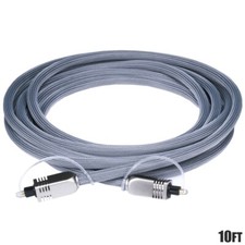 10FT Premium TOSLink Digital Optical Audio Cable SPDIF Fiber Optic Cord Gold DVD