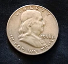 1958d Franklin Half Dollar, 90% Silver