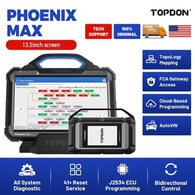 TOPDON Phoenix Max J2534 ECU Online Programming Scope Bi-Directional Scanner