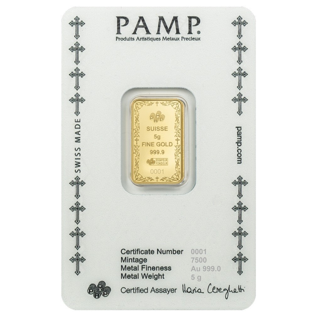 2025 Pamp Suisse Cross of Christianity 5 Gram Gold Bar - In Assay