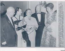 1959 President Eisenhower Barbara Wa Russian Embassy Soviet Wirephoto 8X10