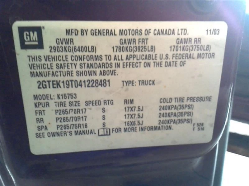 Угловые/парковочные противотуманные фары для пассажира подходят для пикапа 03–04 SIERRA 1500 265832 - Изображение 4 из 4