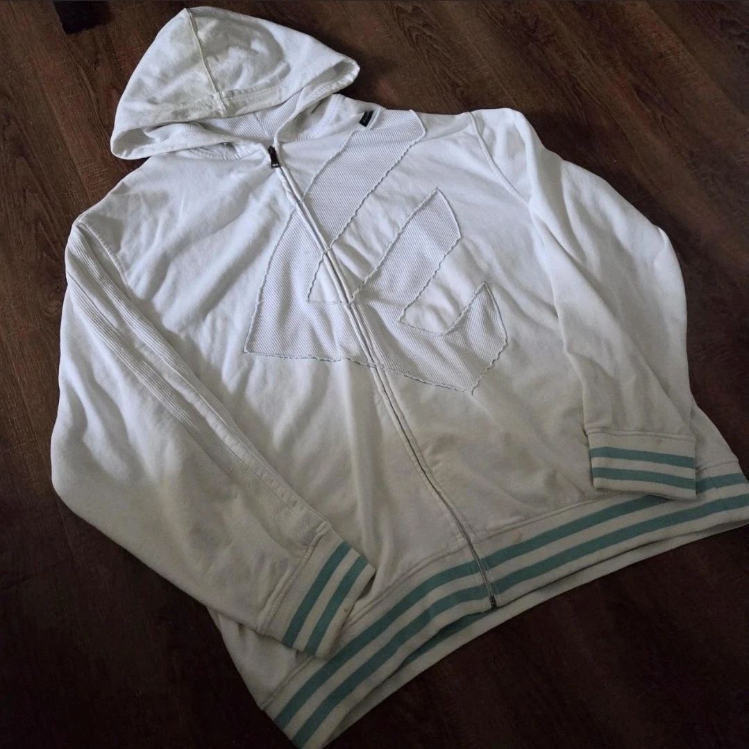 Vintage Y2k Enyce Baggy Hip-Hop Thermal Logo Zip Up Hoodie Size 3XL