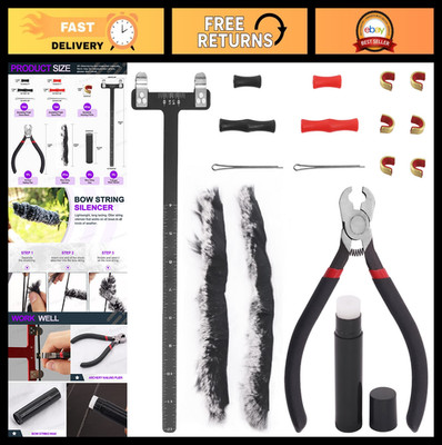 17Pcs Archery Bow String Tool Kit - Nocking Buckle, Ruler, Wax & Silencer