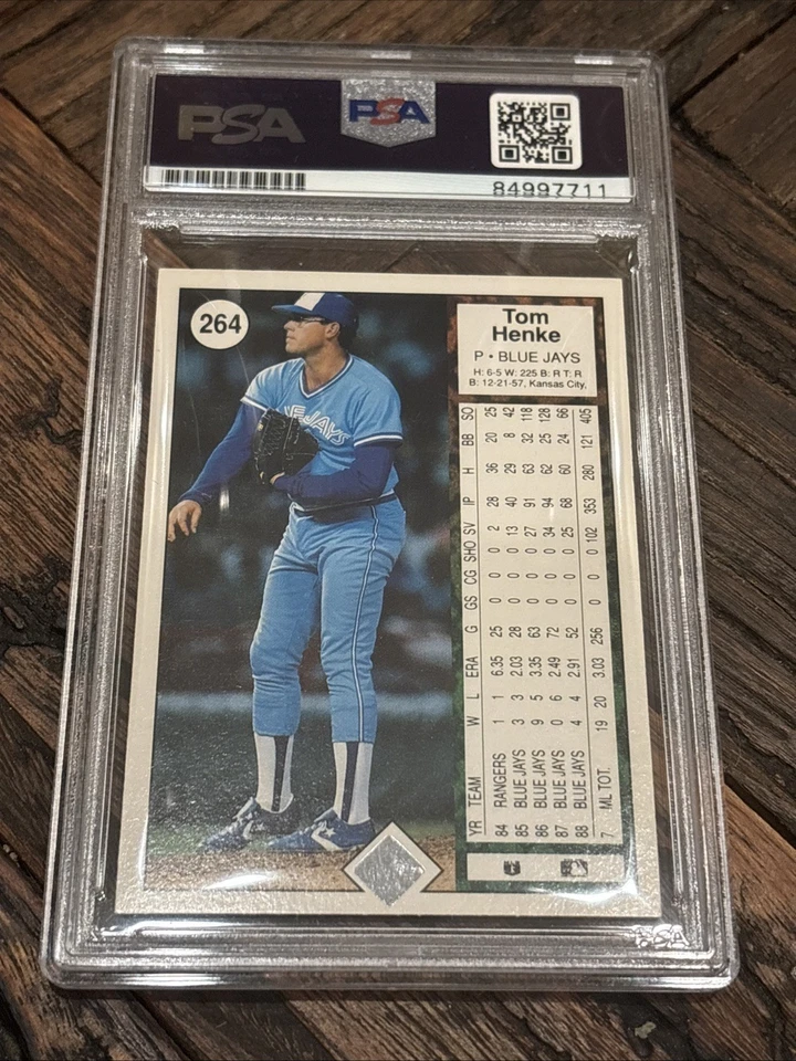 1989 Upper Deck #264 Tom Henke Signed Auto Autographed PSA/DNA Encased Slab - Image 2 of 2