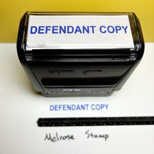 Defendant Copy Rubber Stamp Blue Ink Self Inking Ideal 4913