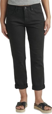 Women's Carter Mid Rise Girlfriend Jeans, Black, 14