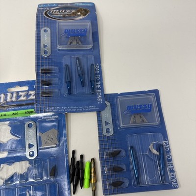 New Muzzy Broadheads x5 pack 100 grain  Blades Trocar Tips Archery 209-3W Lot