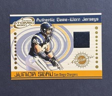 2001 Pacific Prism Atomic Junior Seau #82 Chargers Game-Worn Jersey Memorabilia