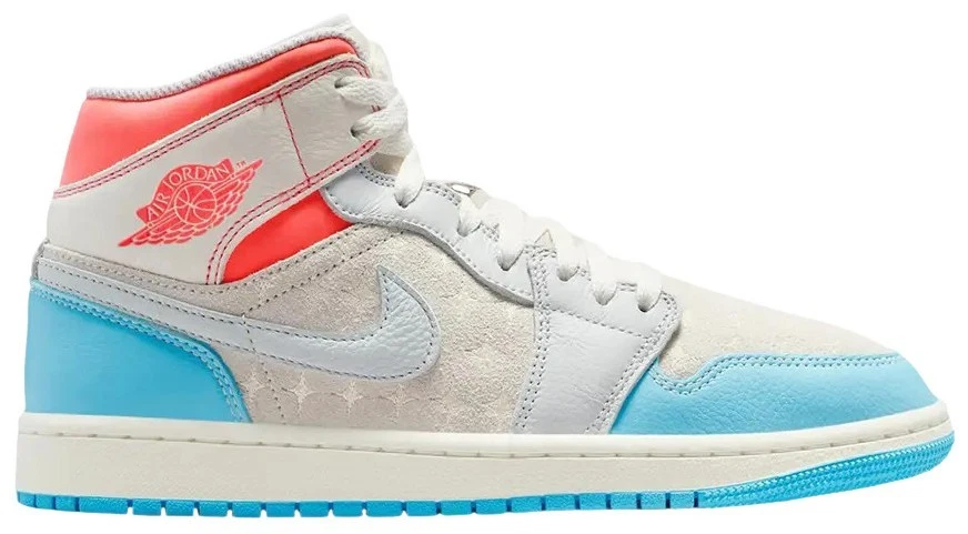 Jordan 1 Mid Sail Hot Lava Blue Chill W