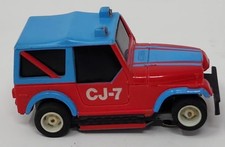 1980s Tyco HO Slot Car Vintage Jeep CJ-7 Red And Blue Untested