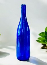 Cobalt Blue Glass Wine Bottle Decorative Empty 750 ml Craft Home Brew 12" Clean