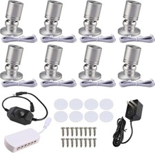 8X Dimmable LED Mini Spotlight Jewelry Showcase Display Lights Warm White 3000K